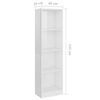 vidaXL 4-Tier Book Cabinet High Gloss White 40x24x142 cm Engineered Wood