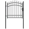 vidaXL Fence Gate with Spikes EMMEN 100 x 100 cm Grey Lockable