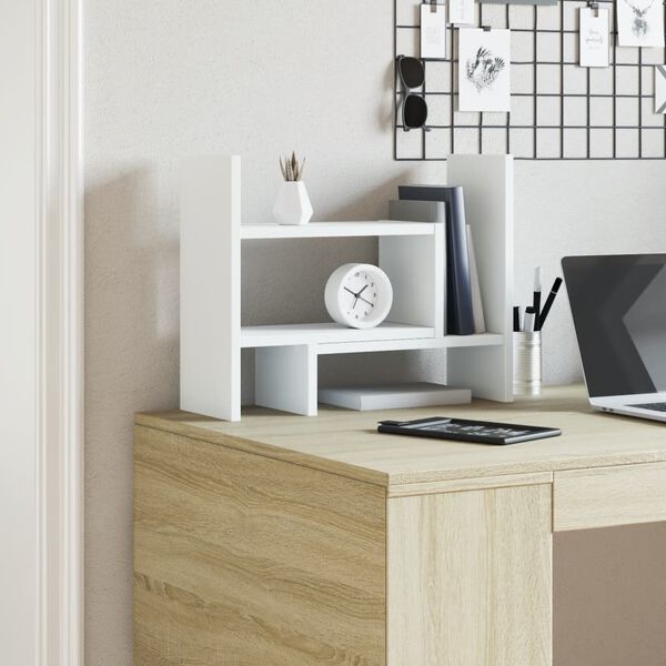 vidaXL Desk Organiser White 38.5x17x39 cm Engineered wood
