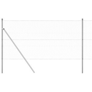 vidaXL Hexagonal Fence Ground Fix 25 x 1.2 m Galvanised Steel Silver