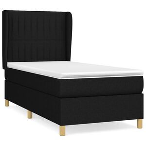 vidaXL Box Spring Bed with Mattress Black 80x200 cm Fabric
