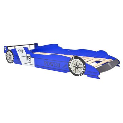 vidaXL Children's LED Race Car Bed 90x200 cm Blue