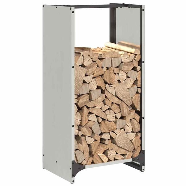 vidaXL Firewood Rack 40x30x80 cm Stainless Steel