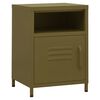 vidaXL Nightstands 2 pcs Olive Green 35x35x51 cm Steel