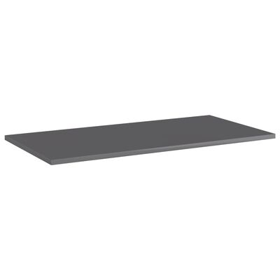 vidaXL Bookshelf Boards 4 pcs High Gloss Grey 80x40x1.5 cm Engineered Wood