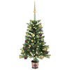 vidaXL Artificial Pre-lit Christmas Tree with Ball Set 65 cm Green