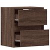 vidaXL Wall-mounted Bedside Cabinets with LED Lights 2 pcs Brown Oak