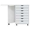 vidaXL Rolling Cabinet with Desk MOSS White Solid Wood Pine