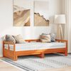 vidaXL Daybed with Trundle and Mattresses Wax Brown 90x190 cm Solid Wood Pine