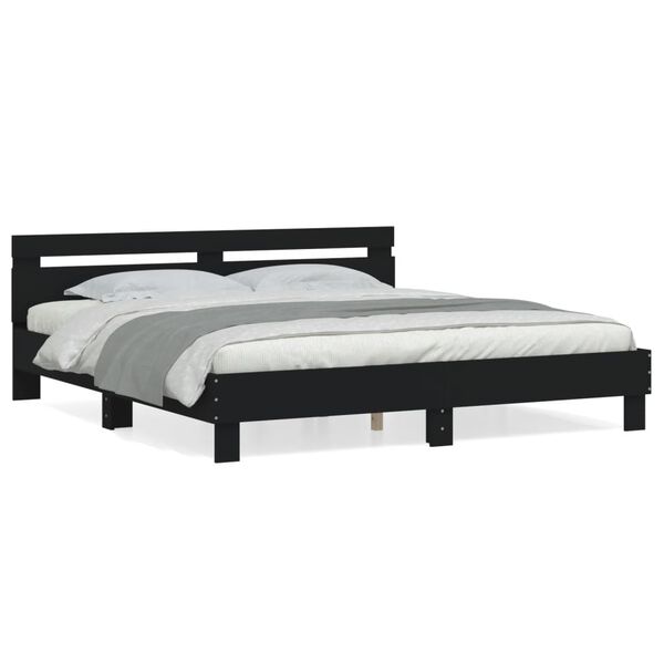 vidaXL Bed Frame without Mattress Black 180x200 cm Super King