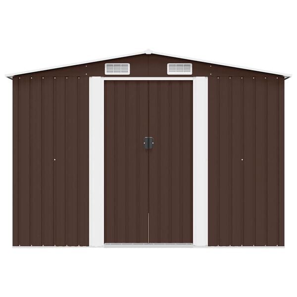 vidaXL Garden Shed 257x298x178 cm Metal Brown