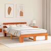 vidaXL Bed Frame with Headboard Wax Brown 150 x 200 cm Solid Pine Wood
