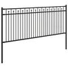 vidaXL Spike Fence Black 200 x 130 cm Powder-Coated Steel