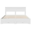 vidaXL Bed Frame with Headboard White 180 x 200 cm Engineered Wood