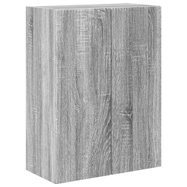 vidaXL TV Wall Cabinet Grey Sonoma 59.5 x 31 x 80 cm Engineered Wood