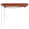 vidaXL Manual Retractable Awning with Posts 4x3 m Orange and Brown