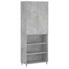 vidaXL Highboard Concrete Grey 69,5x34x180 cm Engineered Wood