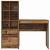 vidaXL Desk with Drawer 2 pcs Old Wood
