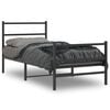 vidaXL Metal Bed Frame without Mattress with Footboard&nbsp;Black 90x190cm