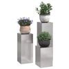 vidaXL Plant Stand 3 pcs Silver Stainless steel