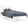 vidaXL Metal Bed Frame without Mattress with Headboard White 90x190cm