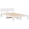 vidaXL Bed Frame with Headboard White 140 x 190 cm Solid Pine Wood