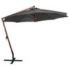 vidaXL Hanging Garden Parasol with Pole Anthracite 3.5x2.9 m Solid Fir Wood