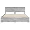 vidaXL Bed Frame with Drawer Grey Sonoma 200 x 200 cm Engineered Wood