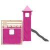 vidaXL Bunk Bed without Mattress with Slide and Curtains Pink 80x200 cm