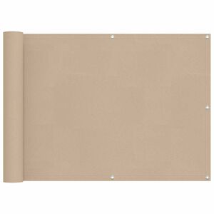 vidaXL Balcony Screen 75 x 200 cm Oxford Fabric Rectangular Beige