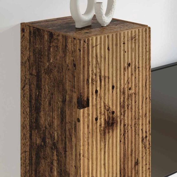 vidaXL TV Wall Cabinet 2 pcs Old Wood 30 x 31 x 100 cm Engineered Wood