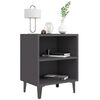 vidaXL Bed Cabinets with Metal Legs 2 pcs Grey 40x30x50 cm