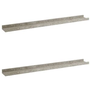 vidaXL Wall Shelves 2 pcs Concrete Grey 80x9x3 cm