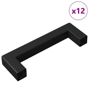 vidaXL Furniture Handle 12 pcs Black 110 x 12 x 36 mm Iron