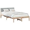 vidaXL Bed frame Brown and light grey 120 x 190 cm Solid pine wood
