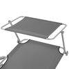 vidaXL Sun Lounger with Canopy Steel Grey