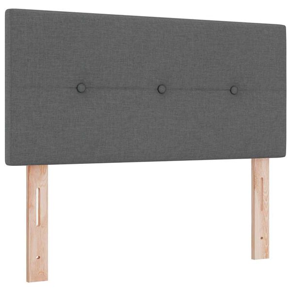 vidaXL LED Headboard with LED Strip Lights Dark Grey 100 cm Polyester