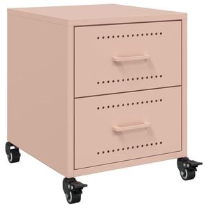 vidaXL Bedside Cabinet Pink 36x39x43.5 cm Steel