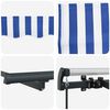 vidaXL Retractable Awning Manual Blue and White 400 x 200 cm