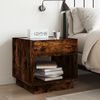 vidaXL Bedside Table with Infinity LED Smoked Oak 50x50x50 cm