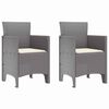 vidaXL Garden Chair 2 pcs Light Grey Polypropylene