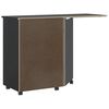 vidaXL Rolling Cabinet with Desk MOSS Black Solid Wood Pine