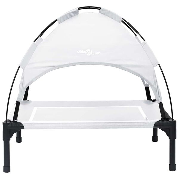 vidaXL Dog Bed Silver Grey S Steel