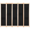 vidaXL 5-Panel Room Divider Black 200x170x4 cm Fabric