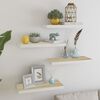 vidaXL Floating Wall Shelves 4 pcs Oak and White 60x23.5x3.8 cm MDF
