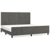 vidaXL Bed Frame without Mattress Dark Grey 200x200 cm Velvet