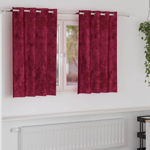 vidaXL Velvet Curtains 2 pcs Wine Red 140 x 140 cm Velvet
