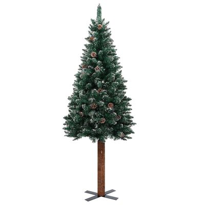 vidaXL Slim Pre-lit Christmas Tree with Ball Set Green 150 cm