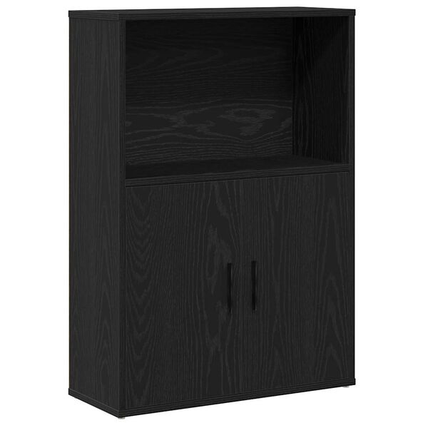 vidaXL Bookcase Black Oak 60x24x85 cm Engineered Wood
