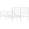 vidaXL Metal Bed Frame without Mattress with Footboard White 120x200cm